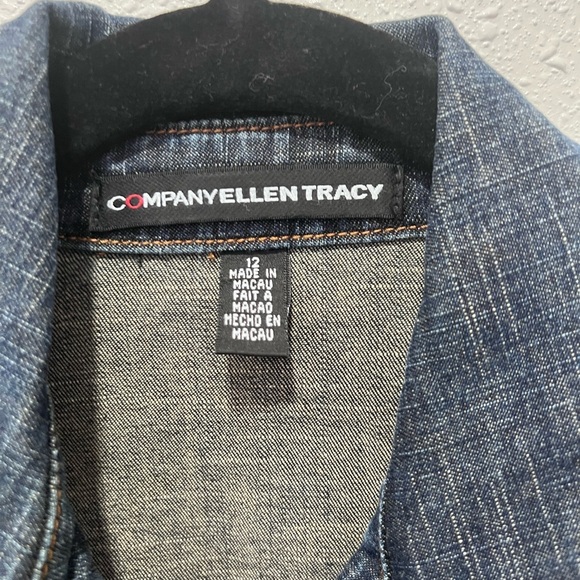 Ellen Tracy Dark Blue Denim Jacket 12 - Picture 2 of 8